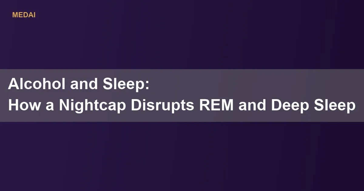 Alcohol helps you fall asleep faster, but it suppresses REM sleep, lowers vagal tone, and fragments the second half of the night. Here is what the research shows and how to protect your sleep.