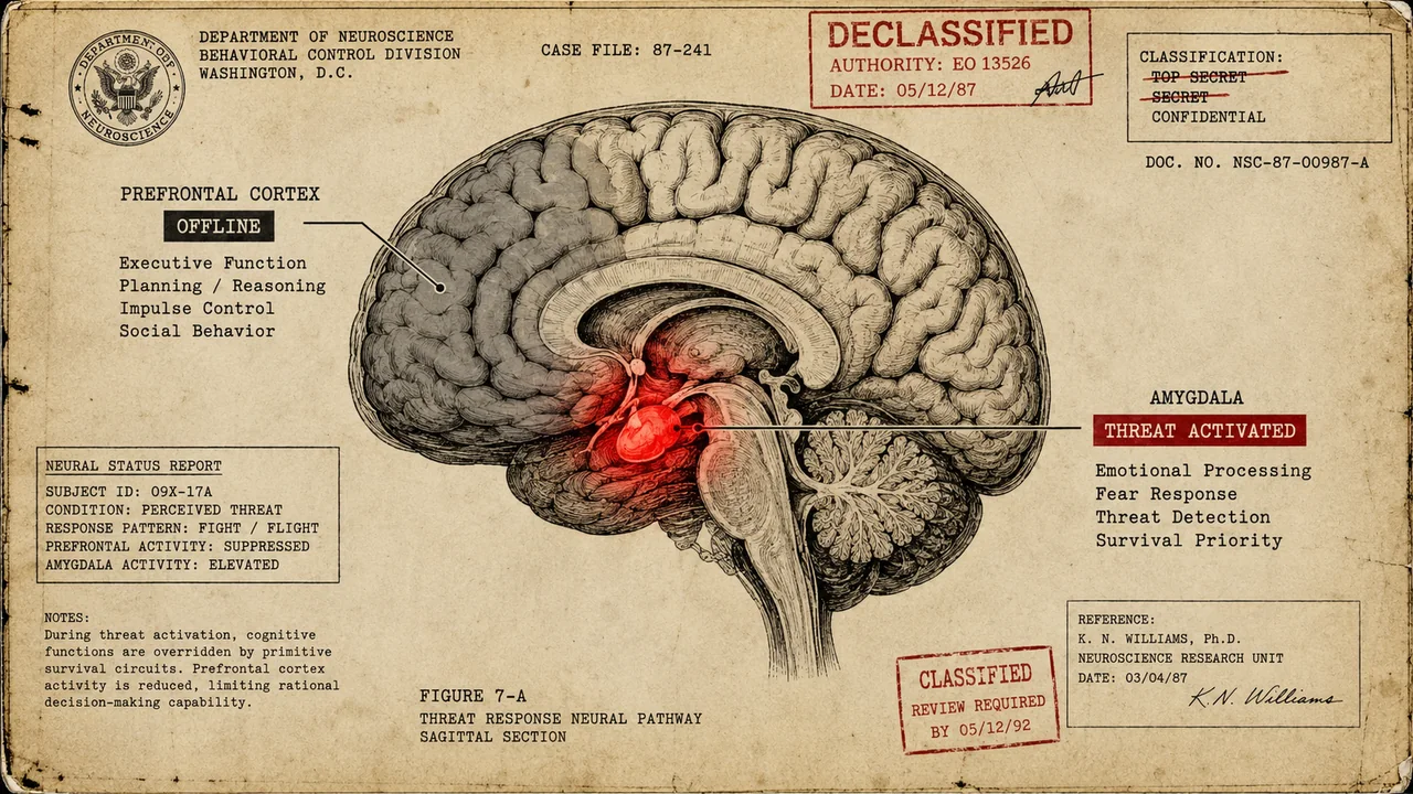 Scientific illustration for Amygdala Hijack: Why Logic Fails During Anxiety and How to Bypass It
