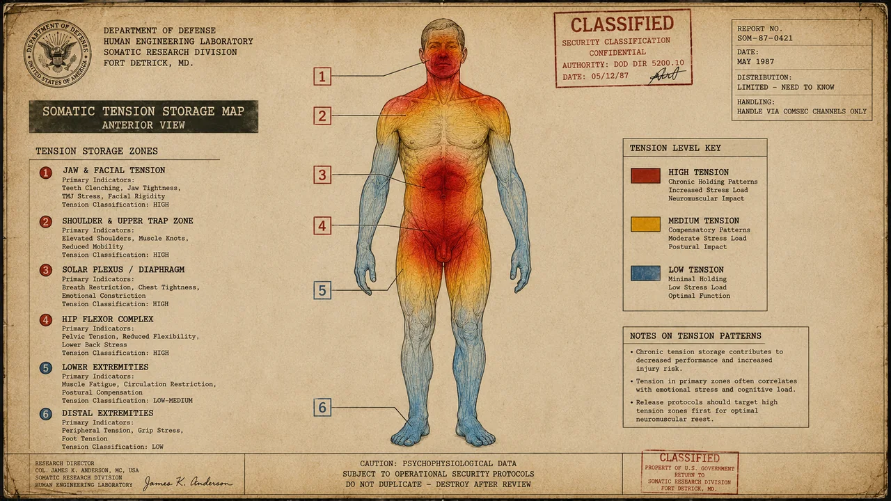 Scientific illustration for Somatic Anxiety: When Your Body Stores Stress as Physical Pain and Tension