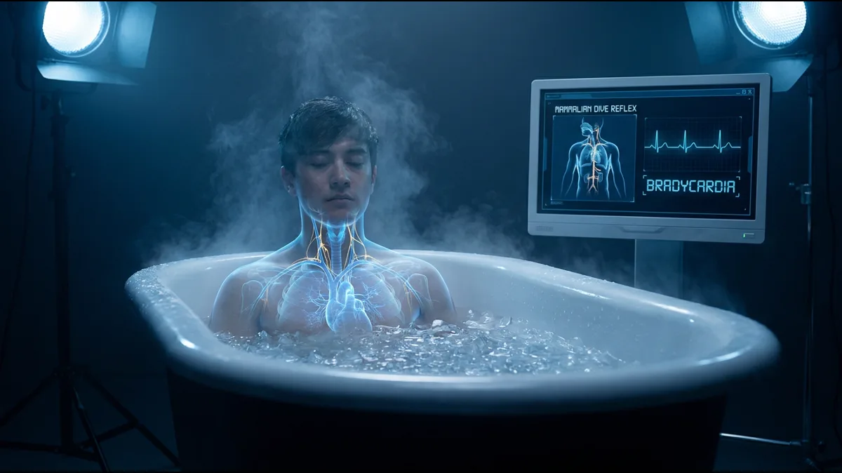 Cold exposure ice bath for vagus nerve activation