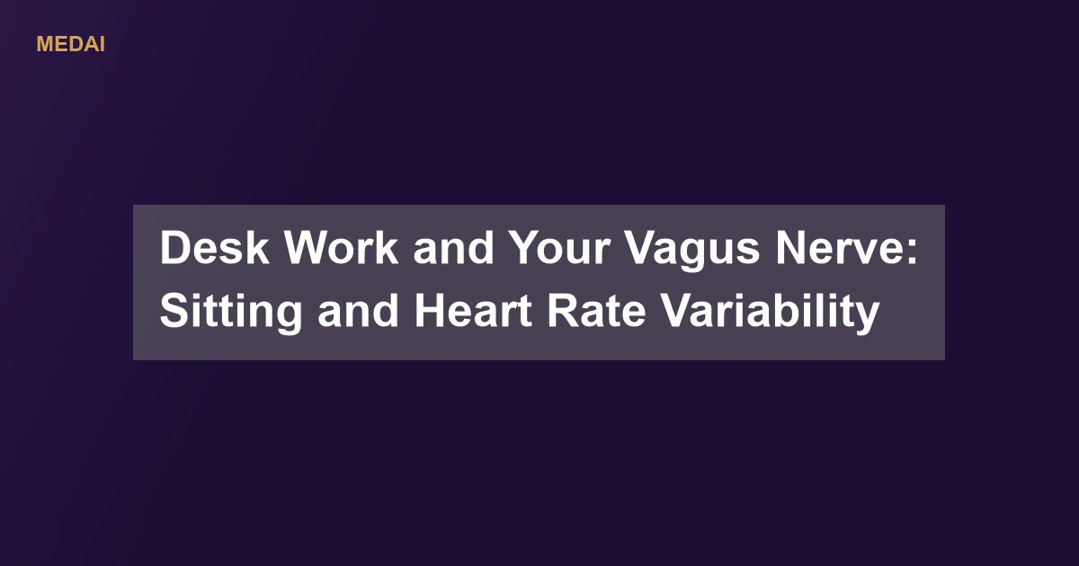 Prolonged sitting is associated with lower heart rate variability and vagal tone. Here is how desk work shifts your nervous system toward fight-or-flight - and how micro-breaks, movement, and breathing can reverse it.