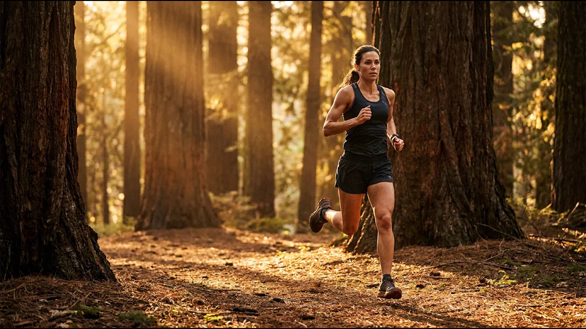 Athlete training outdoors demonstrating exercise-induced vagal tone improvement for nervous system regulation