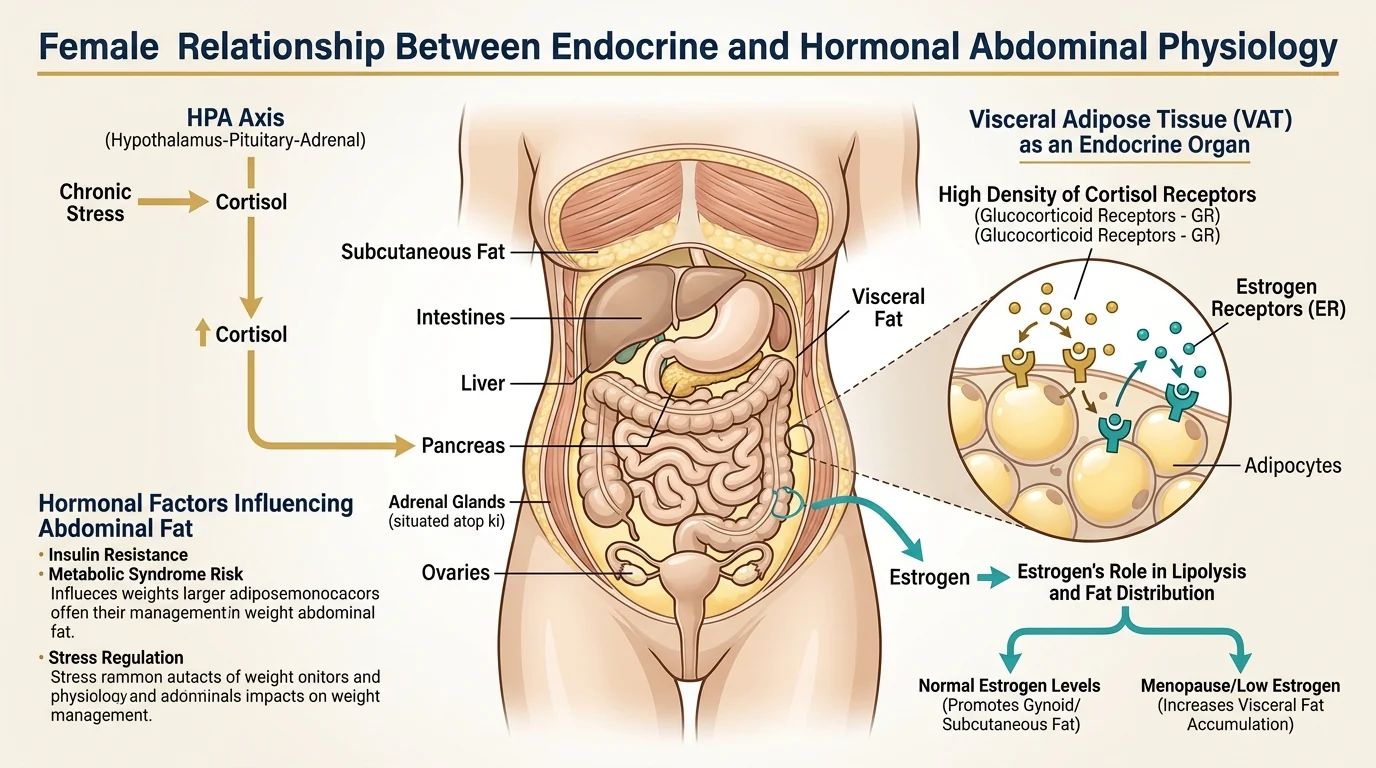Lower belly fat in women explained - hormones, cortisol and sleep shape why the lower abdomen is stubborn