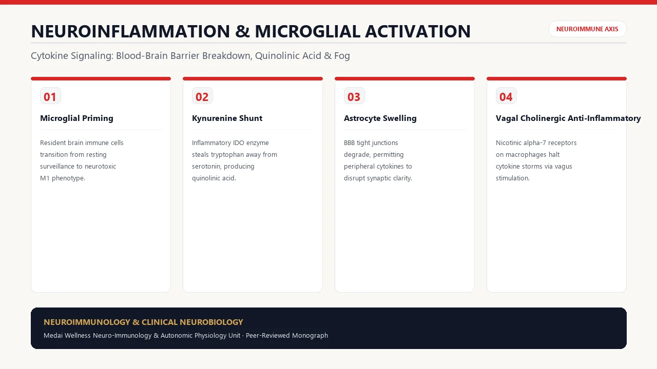 Scientific diagram of Neuroinflammation, Microglial Activation & Anxiety Brain Fog