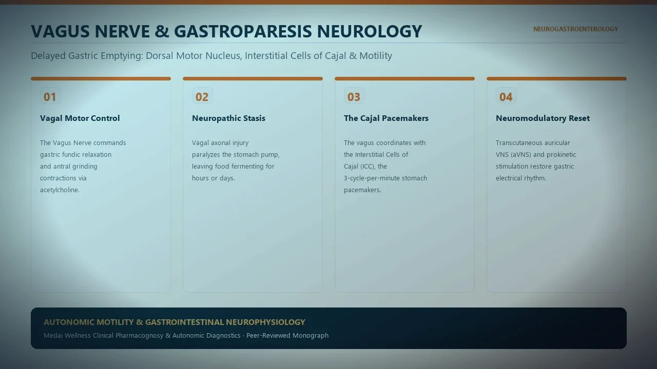 Medical illustration showing post-viral autonomic neuroinflammation and autoantibodies targeting adrenergic and muscarinic receptors
