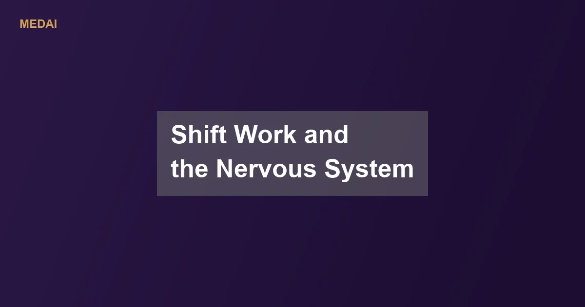 Shift work forces the body awake at night and asleep by day, shifting the nervous system toward fight-or-flight. Here is what the research shows about shift work, HRV, and cortisol - and what actually helps.