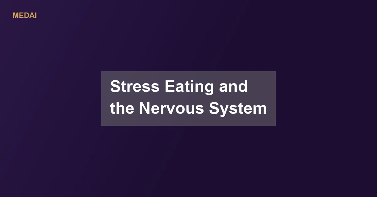Stress eating is a biological response: cortisol and the nervous system drive cravings for high-fat, high-sugar foods under chronic stress. Here is the science and what actually helps break the loop.