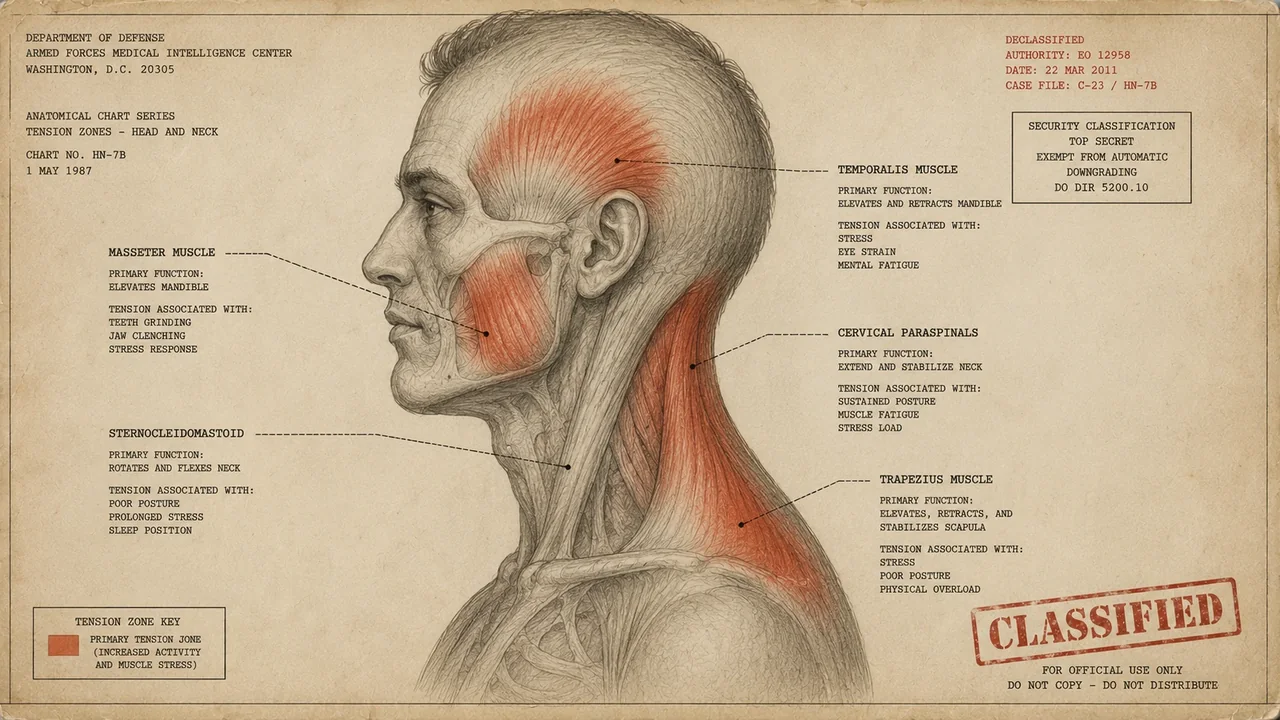 Scientific illustration for Tension Headache and the Nervous System: Why Your Head Hurts When You Are Stressed