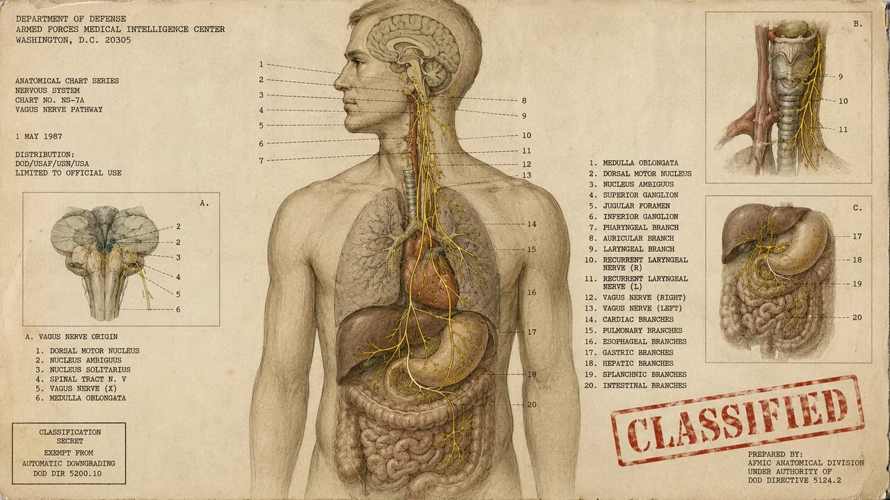 Scientific illustration for Vagus Nerve Anxiety Relief: A Breathing Protocol That Resets Your Nervous System