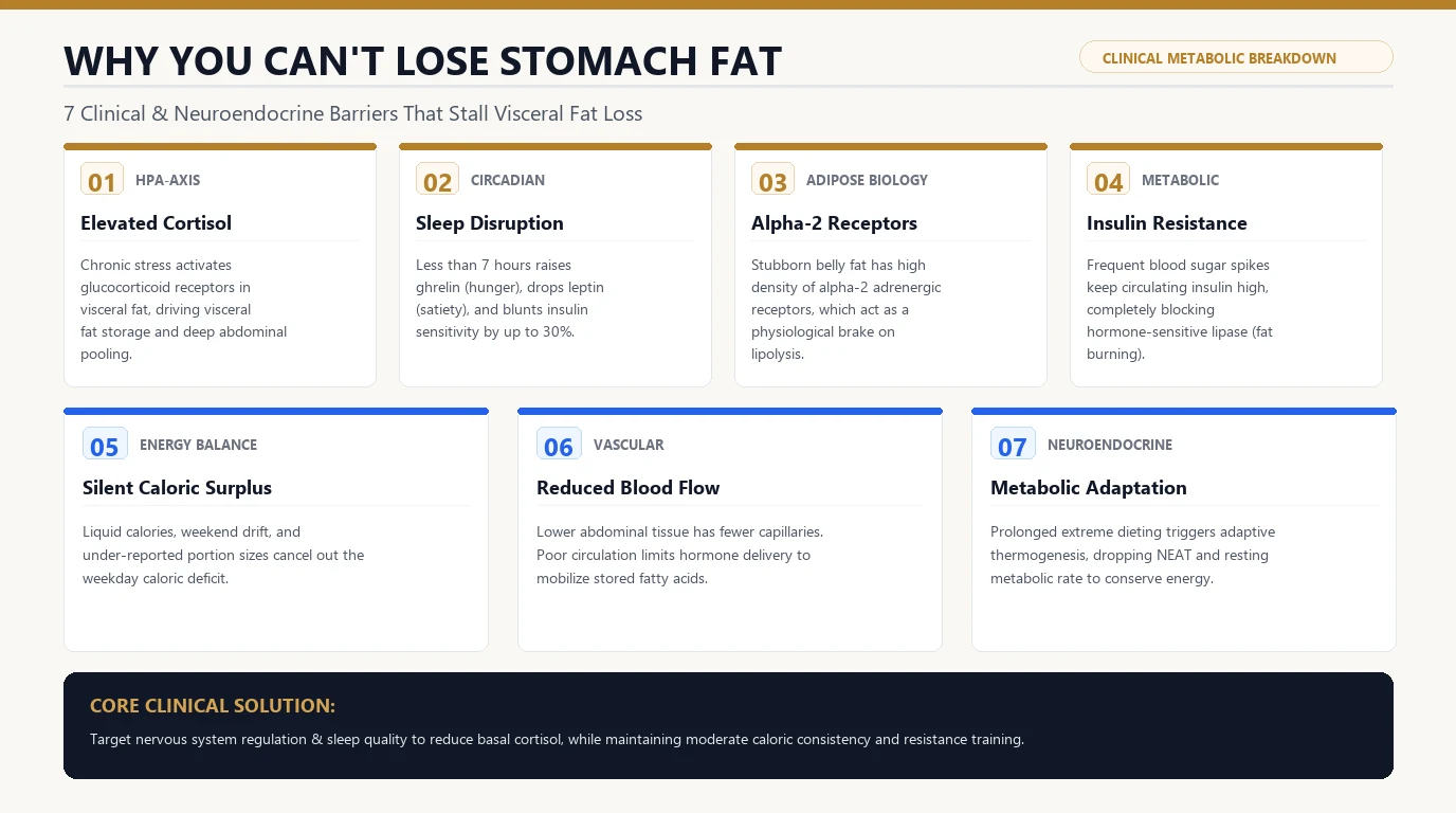 Why you cannot lose stomach fat - the seven reasons it resists, from cortisol to a silent calorie surplus