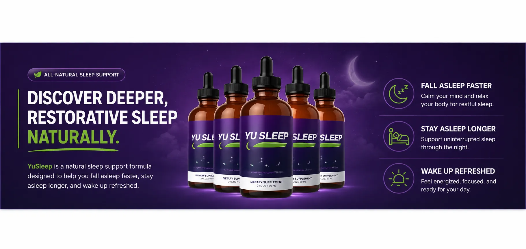 YuSleep sleep support product hero banner